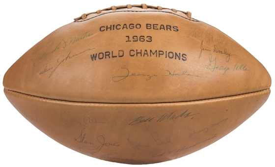 Circa 1963-1964 Chicago Bears Team Signed Wilson Football With 38 Signatures Including Halas, Ditka & Jones (Beckett)